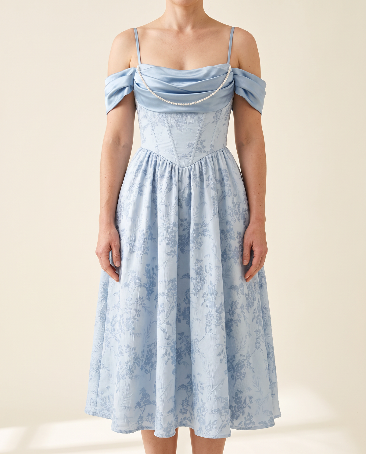 The BIA Séraphine Pearl Midi in powder blue, full-length studio catalogue view.